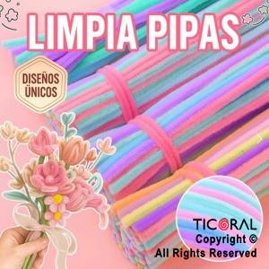 LIMPIA PIPAS MULTICOLOR 30 CM X 100 UNIDADES